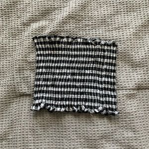 Black and White checkered tube top.